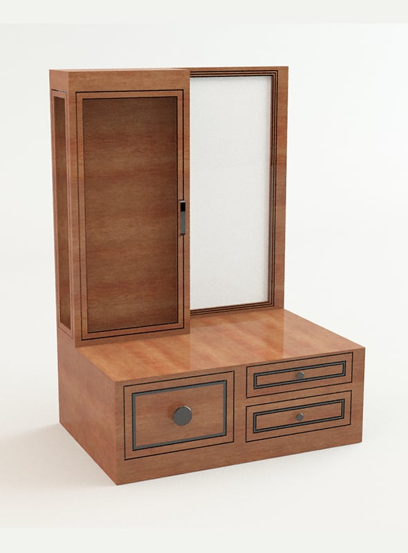 Wooden Dressing Table - 3DOcean Item for Sale