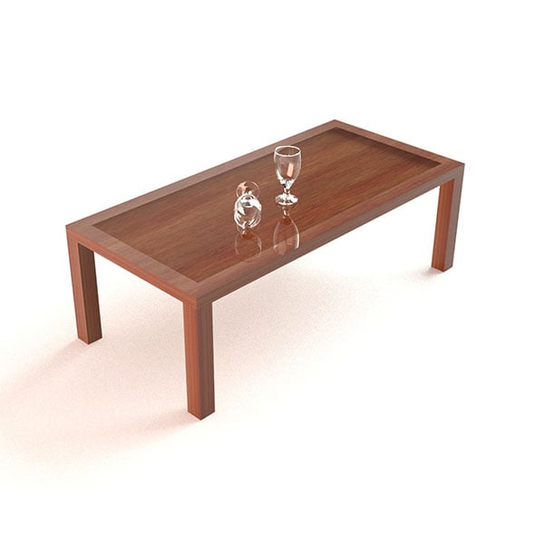 Simple Wood Table - 3DOcean Item for Sale