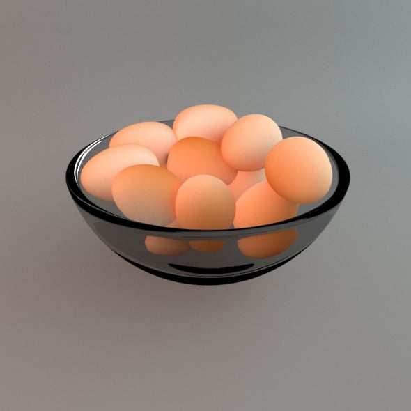 Bowl with Eggs - 3DOcean Item for Sale