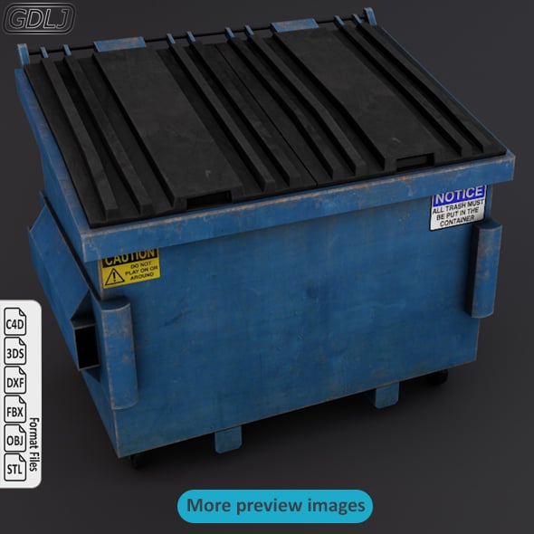 Trash Container - 3DOcean Item for Sale