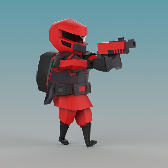 Low Poly Soldier - 3DOcean Item for Sale