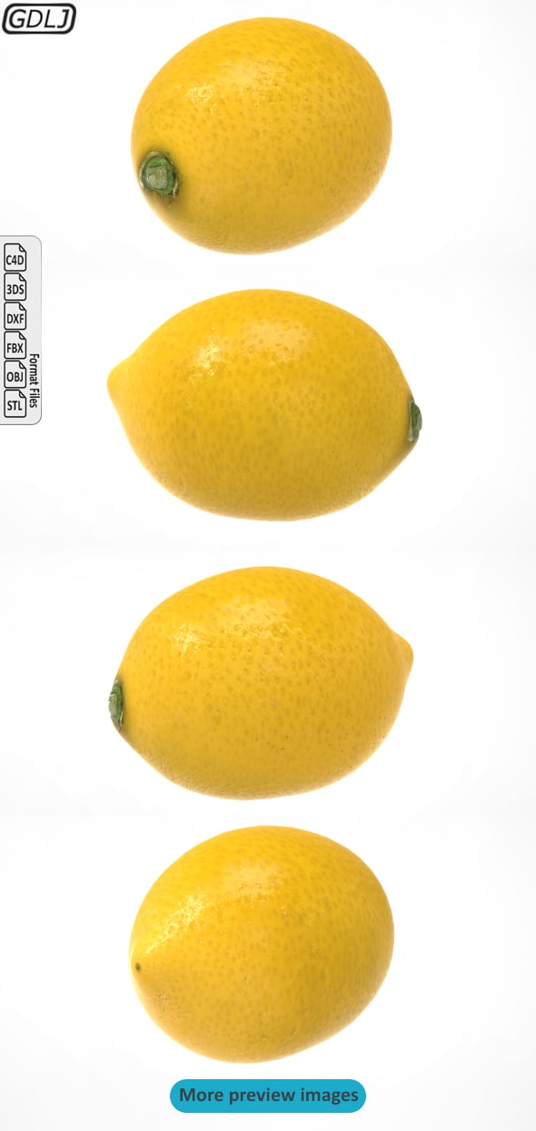 Lemon - Realistic 3D model - 3DOcean Item for Sale