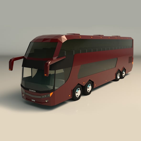 Low Poly Coach Bus 03 - 3DOcean Item for Sale