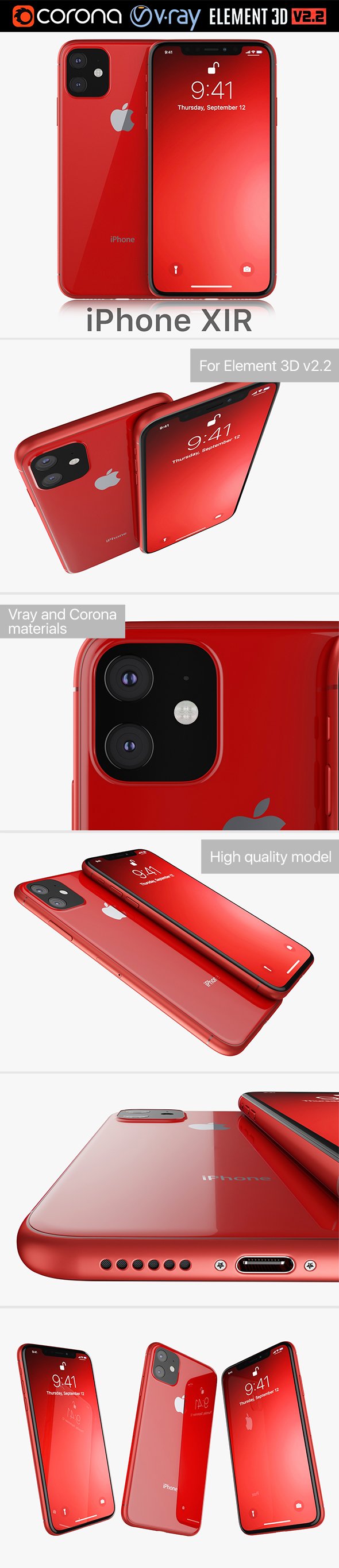 Apple iPhone XIR 2019 - 3DOcean Item for Sale