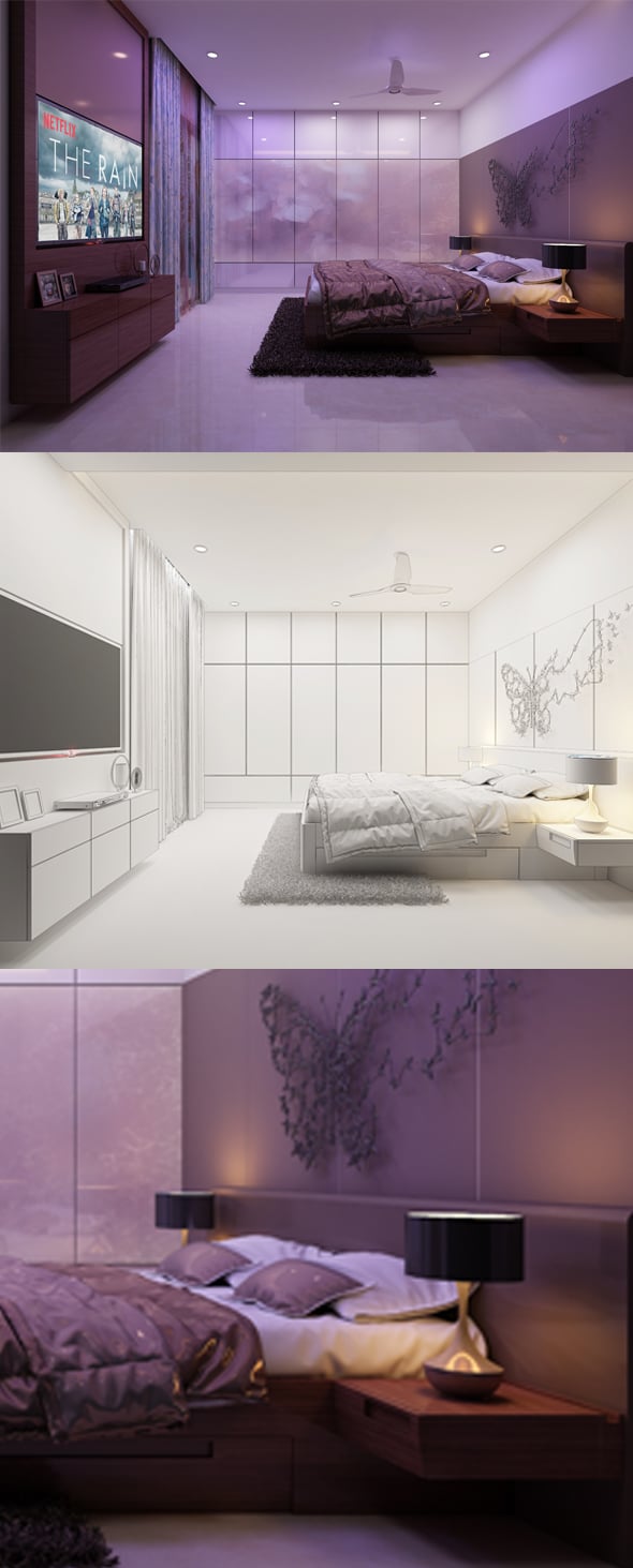 Realistic Master Bedroom 214 - 3DOcean Item for Sale