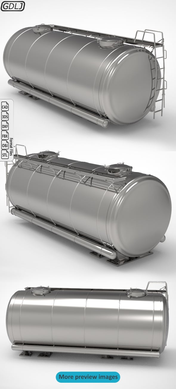 Tank trailer - 3DOcean Item for Sale