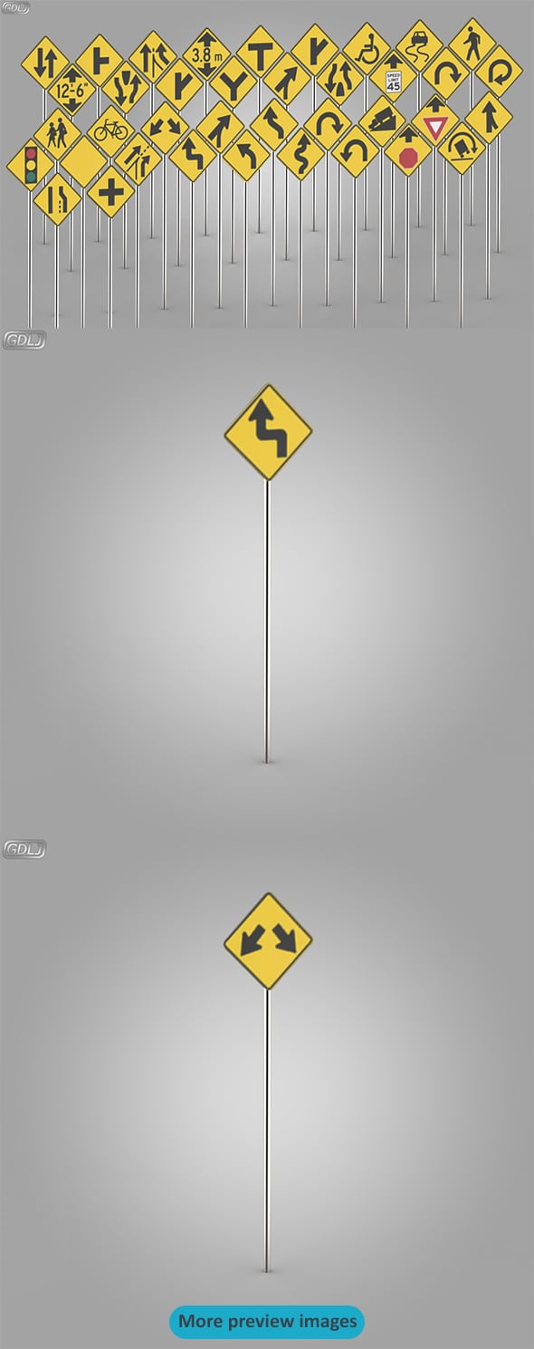 38 Street Signs - 3DOcean Item for Sale