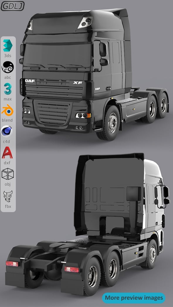 DAF XF 105 Black - 3DOcean Item for Sale