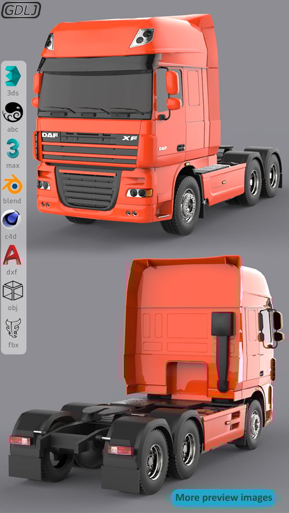 DAF XF 105 Orange - 3DOcean Item for Sale