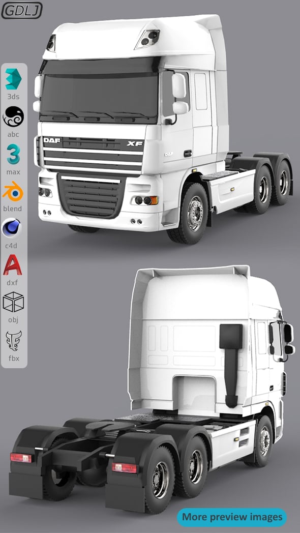 DAF XF 105 White - 3DOcean Item for Sale