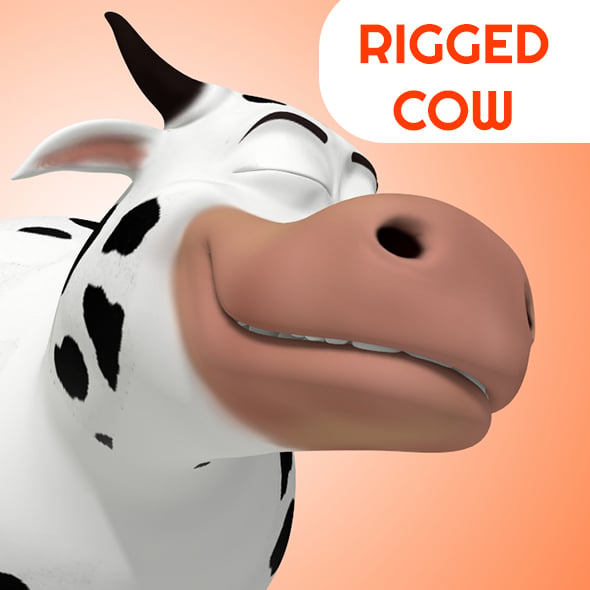 3D Rigged Cow - 3DOcean Item for Sale