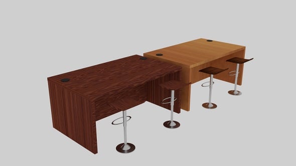 Desk Holeside Set - 3DOcean Item for Sale