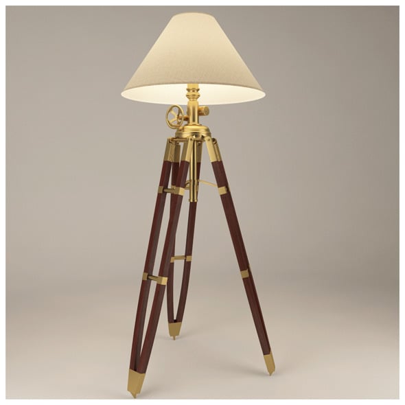 Royal Marine Tripod Lamp with materials & textures - 3DOcean Item for Sale