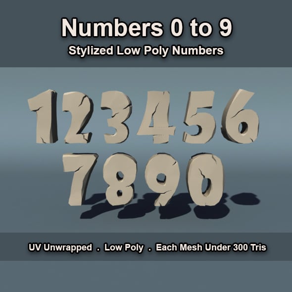 Low Poly Numbers - 3DOcean Item for Sale