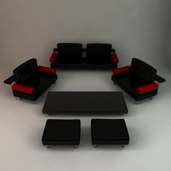 Living Room Set - 3DOcean Item for Sale