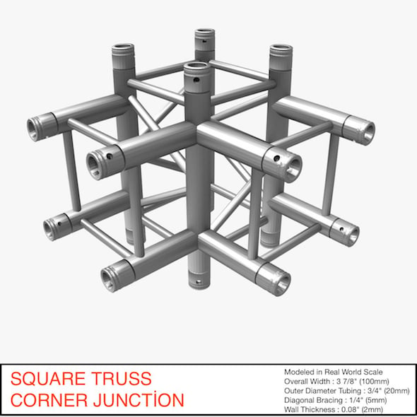 Square Truss Corner Junction 44 - 3DOcean Item for Sale