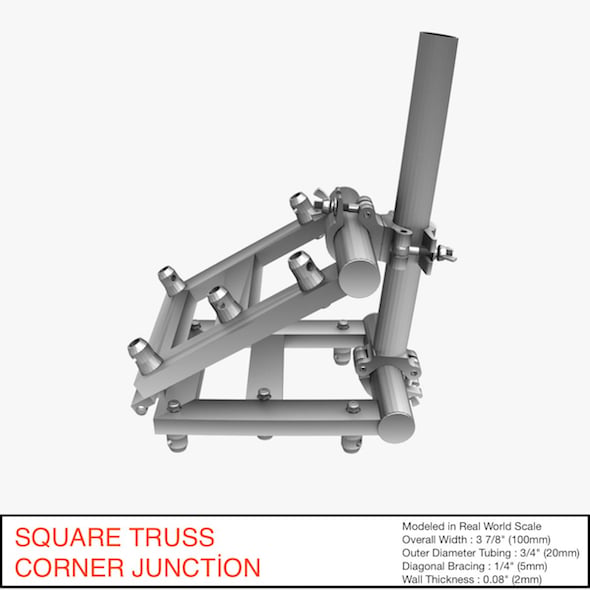 Square Truss Corner Junction 36 - 3DOcean Item for Sale