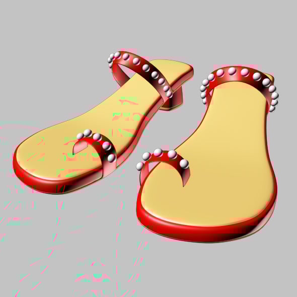Thong Slide Sandals 01 - 3DOcean Item for Sale