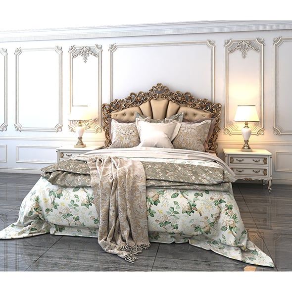 Classic Bed 5 - 3DOcean Item for Sale