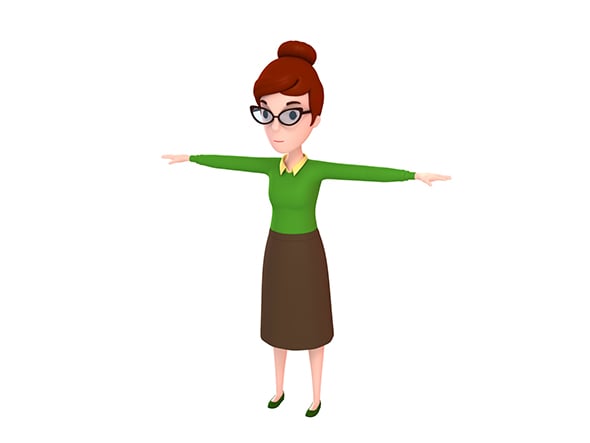 CartoonGirl016 Teacher - 3DOcean Item for Sale