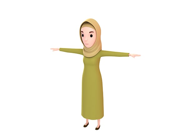 CartoonGirl019 Muslim Girl - 3DOcean Item for Sale