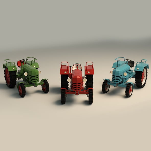 Low Poly Tractor 01 - 3DOcean Item for Sale