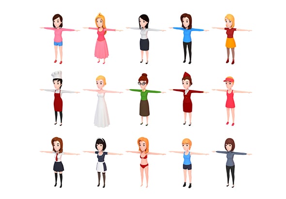 Cartoon Girl Character Pack 1 - 3DOcean Item for Sale
