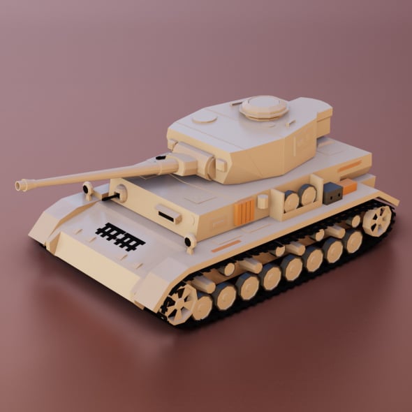 Low Poly Panzer IV Tank - 3DOcean Item for Sale