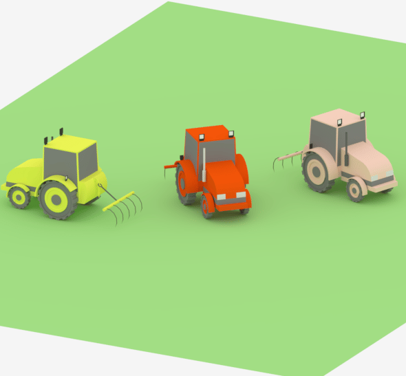 Low Poly Tractor - 3DOcean Item for Sale