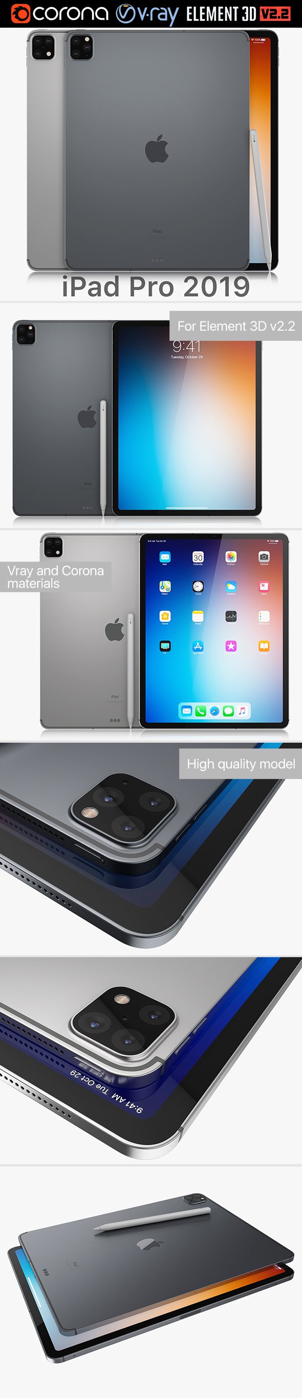 Apple iPad Pro 2019 - 3DOcean Item for Sale