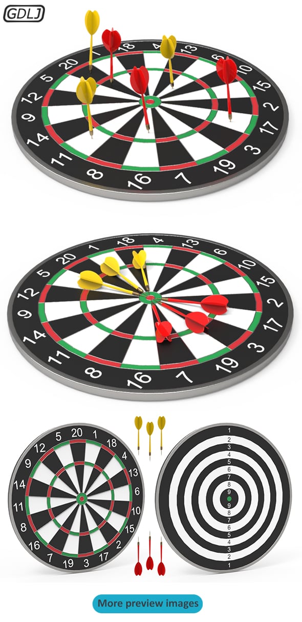DartBoard - Realistic - 3DOcean Item for Sale