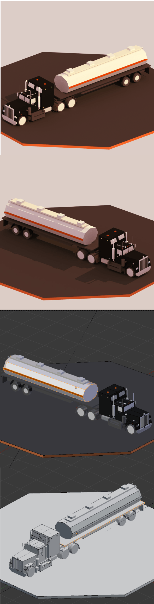 low poly truck - 3DOcean Item for Sale