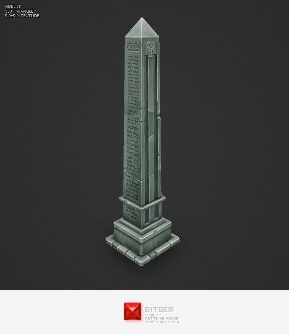 Low Poly Obelisk - 3DOcean Item for Sale