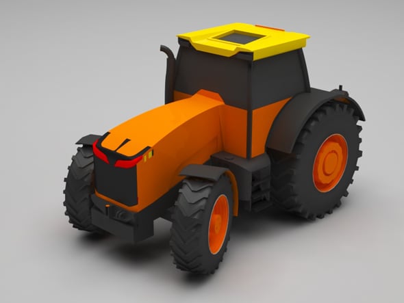 Tractor lowpoly - 3DOcean Item for Sale