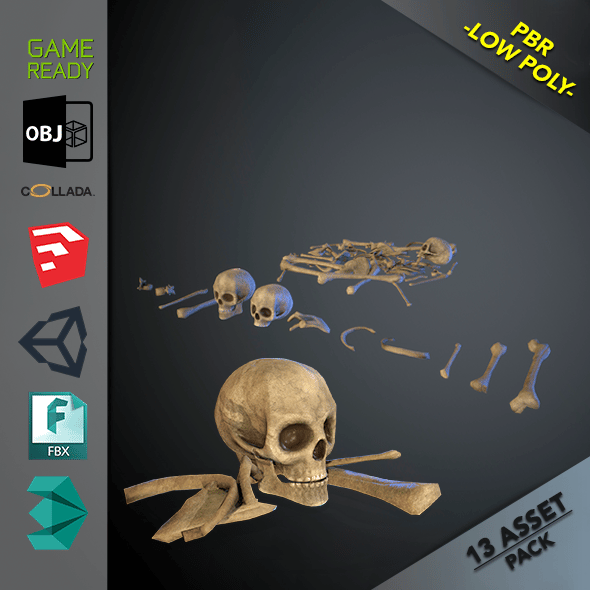 Skulls1 Normal Bones - 3DOcean Item for Sale