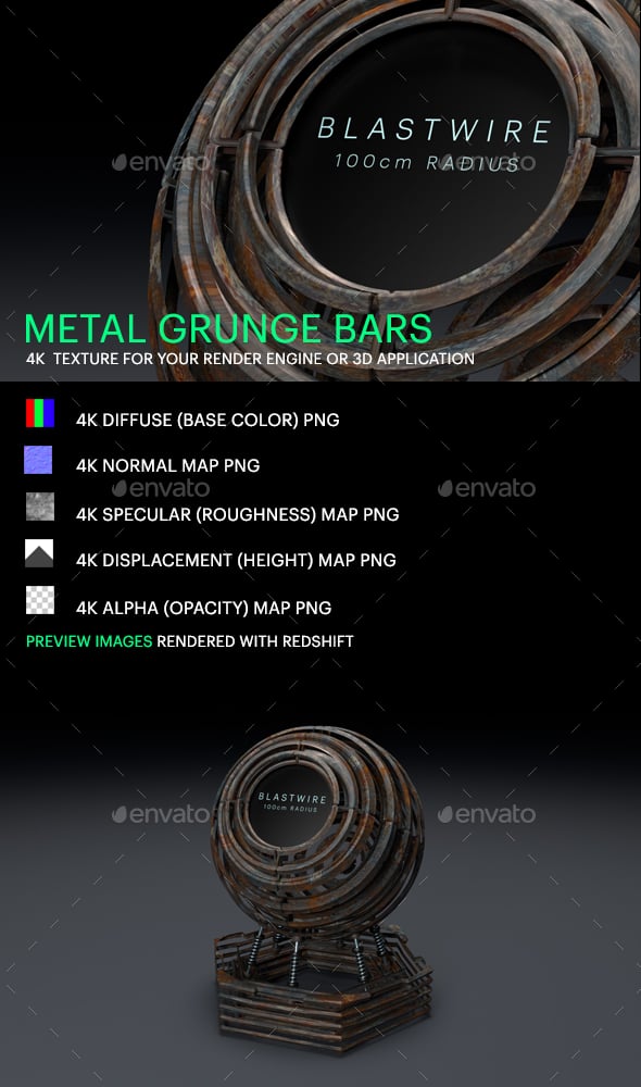 Metal Grunge Bars - 3DOcean Item for Sale
