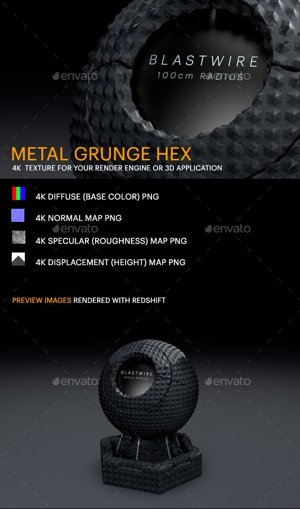 Metal Grunge Hex - 3DOcean Item for Sale