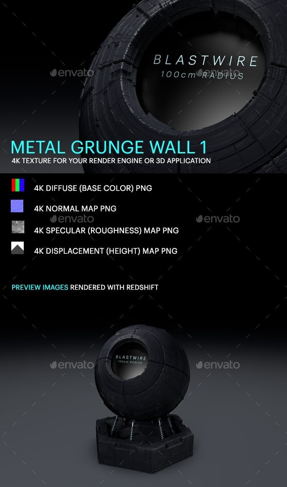 Metal Grunge Wall 1 - 3DOcean Item for Sale