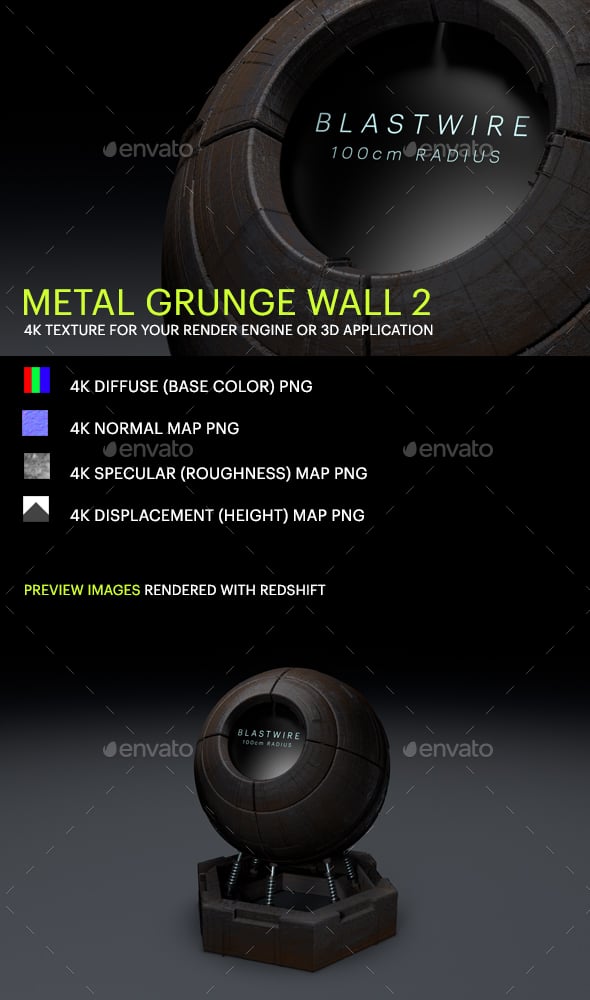 Metal Grunge Wall 2 - 3DOcean Item for Sale