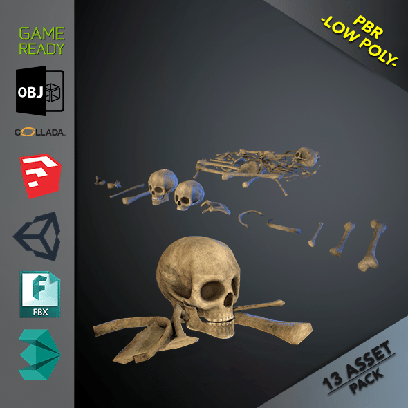 Skulls1 Old Bones - 3DOcean Item for Sale