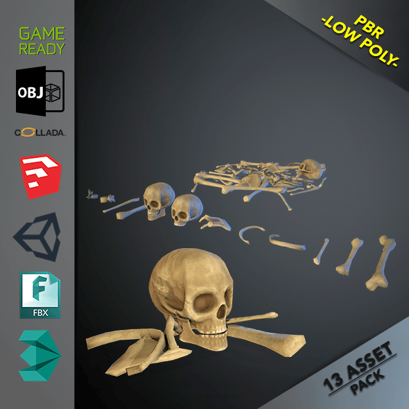 Skulls1 Stylized Bones - 3DOcean Item for Sale