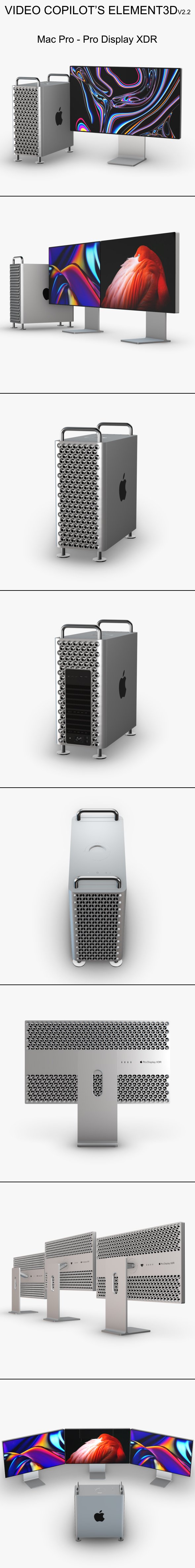 Element3D - Mac Pro - Pro Display XDR - 3DOcean Item for Sale