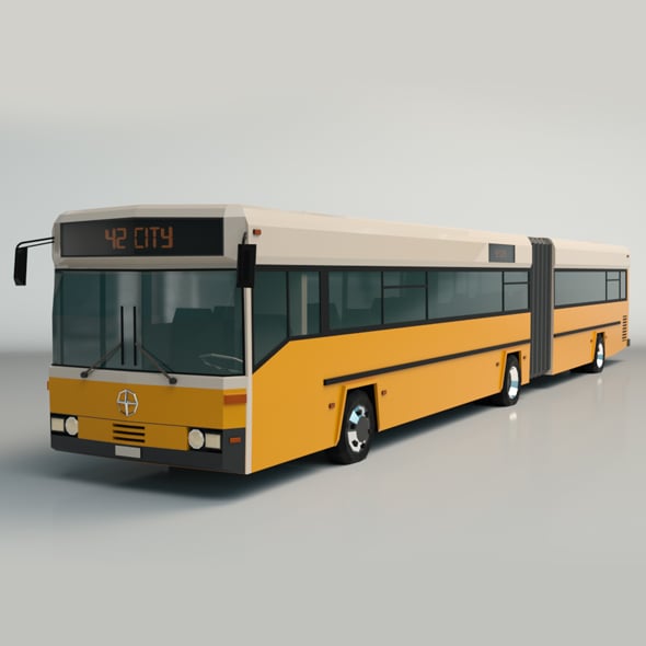 Low Poly City Bus 02 - 3DOcean Item for Sale