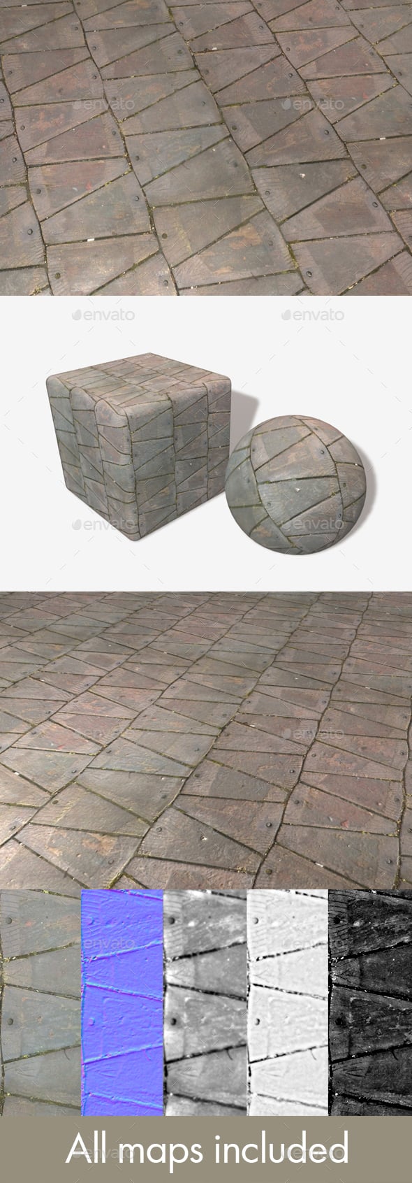 Triangular Wooden Slabs Seamless Texture - 3DOcean Item for Sale