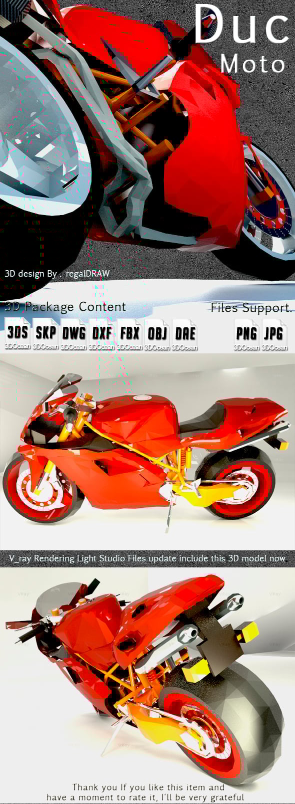 Duc Moto_3D Modeling - 3DOcean Item for Sale
