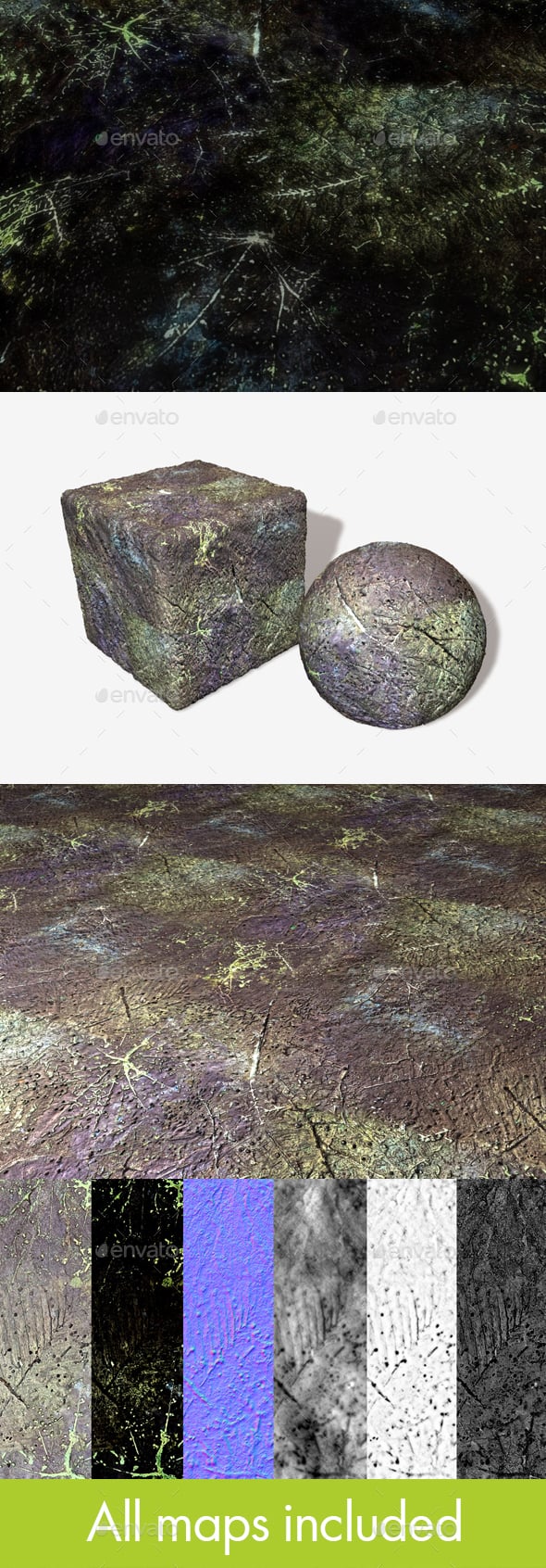 Alien Phosphorescent Ground Seamless Texture 3 - 3DOcean Item for Sale