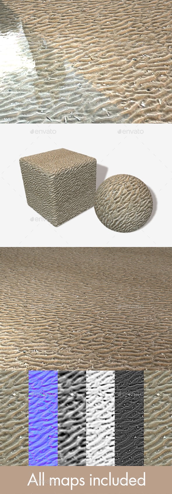 Rippled Sand Seamless Texture - 3DOcean Item for Sale