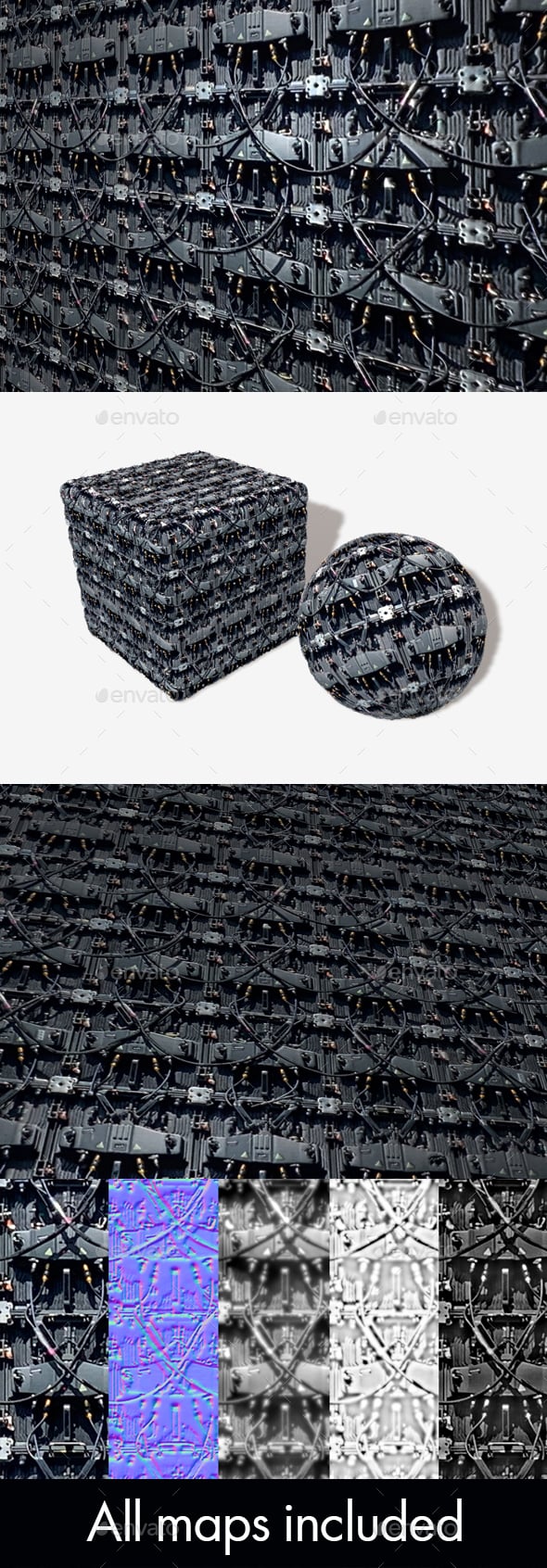 Circuit Board Cables Seamless Texture - 3DOcean Item for Sale