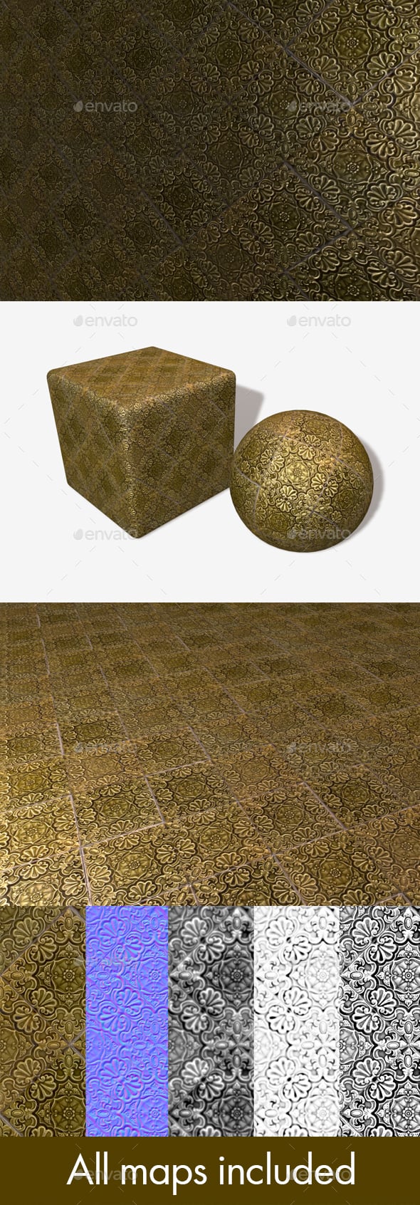 Old Fashioned Tiles Seamless Texture 2 - 3DOcean Item for Sale