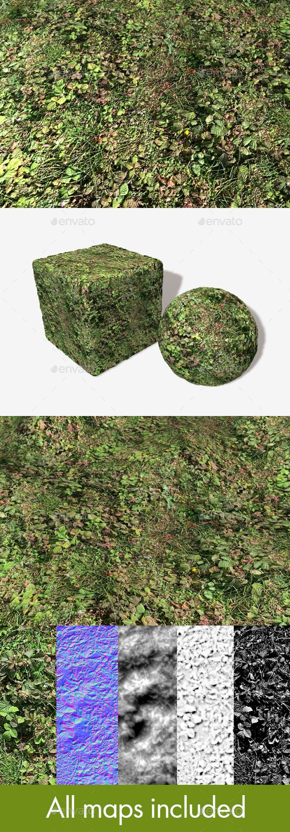 Weedy Bramble Ground Seamless Texture - 3DOcean Item for Sale